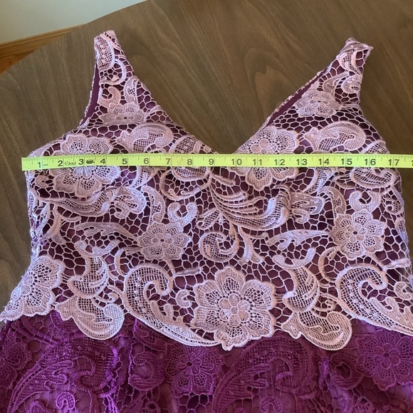 Adrianna Papell Purple Lace Cocktail Dress – Size 10 - Picture 5 of 8